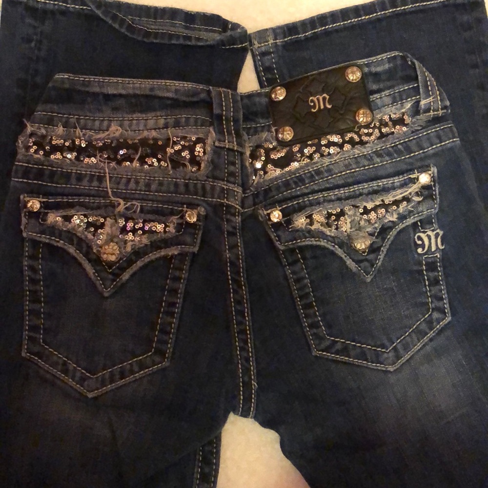 Miss me denim with silver sequins glam size 28